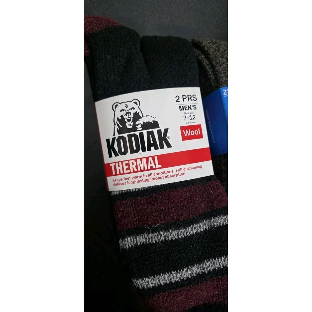 NEW KODIAK COLUMBIA Heavy-Weight Wool Blend‎ Thermal Crew Socks Fits Sz 7-12